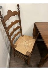 Dining room table and six chairs - maple, rush seats