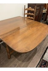 Dining room table and six chairs - maple, rush seats