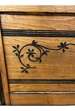 Secretaire - Eastlake, carved, brass pulls and pigeon holes, drop front desk
