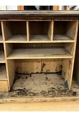 Secretaire - Eastlake, carved, brass pulls and pigeon holes, drop front desk