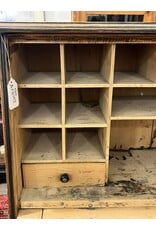 Secretaire - Eastlake, carved, brass pulls and pigeon holes, drop front desk