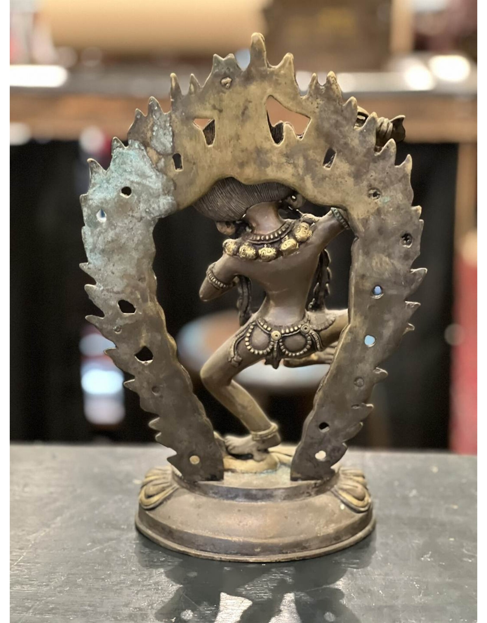 Brass statue - Tibetan deity Vajravarahi 15" tall