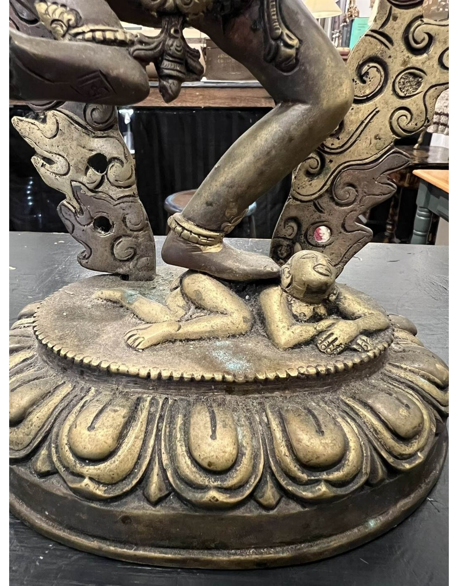 Brass statue - Tibetan deity Vajravarahi 15" tall
