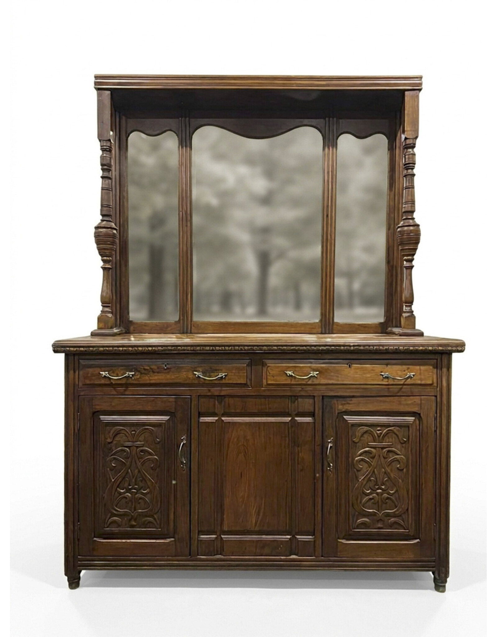 Sideboard - antique art nouveau style tall mirror back