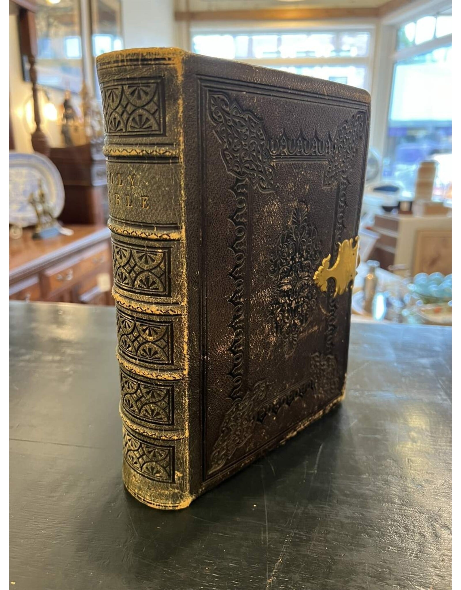 Holy Bible - 1846 edition, King James, leather, brass clasp