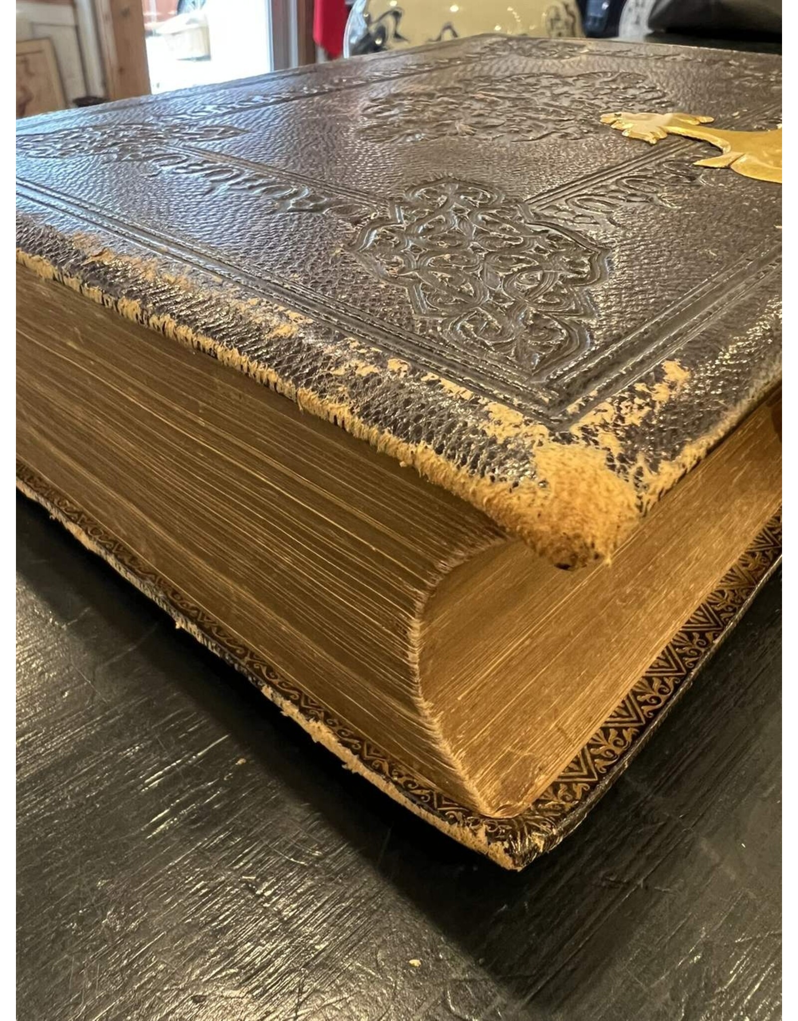 Holy Bible - 1846 edition, King James, leather, brass clasp