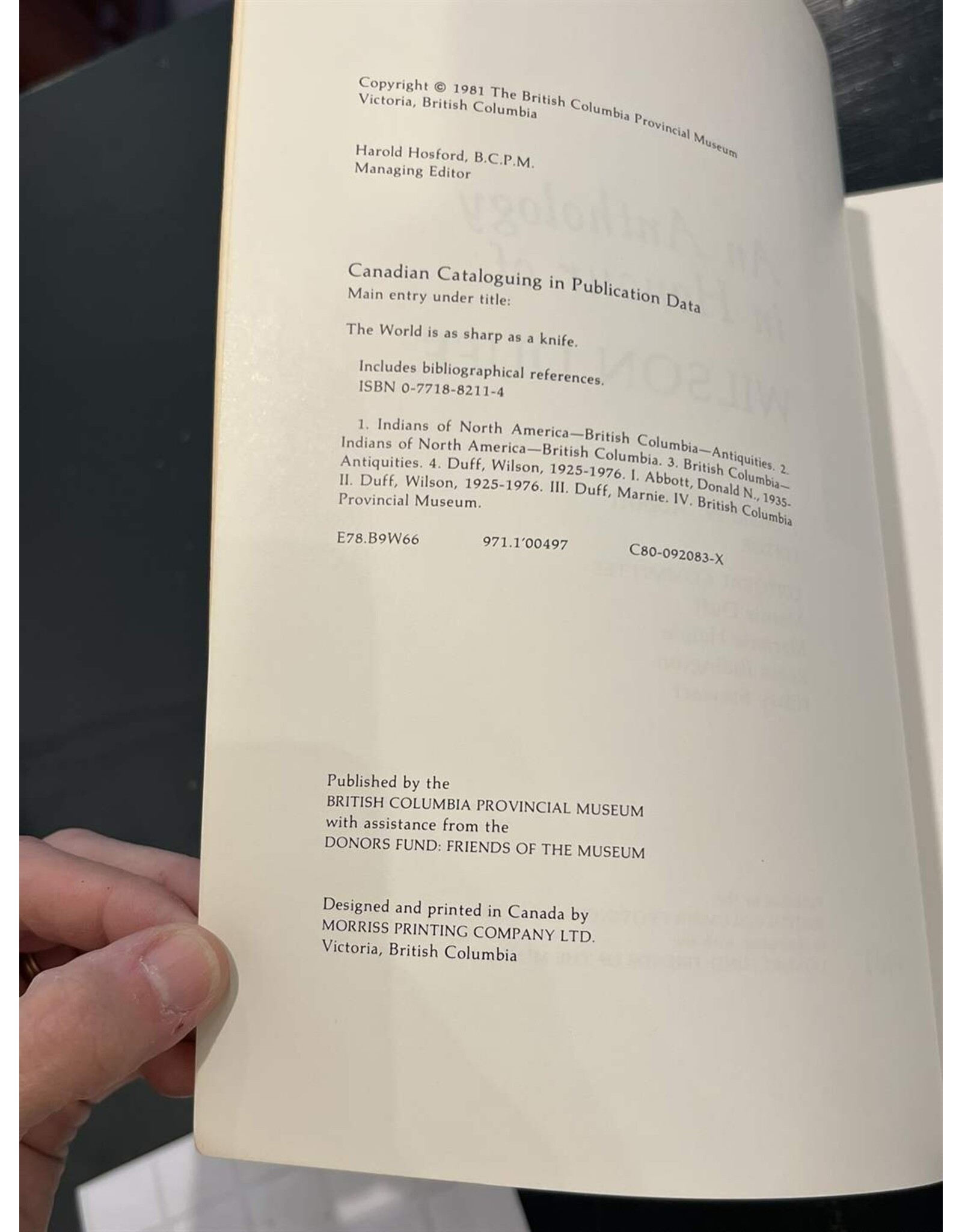 Book - The World is as Sharp as a Knife