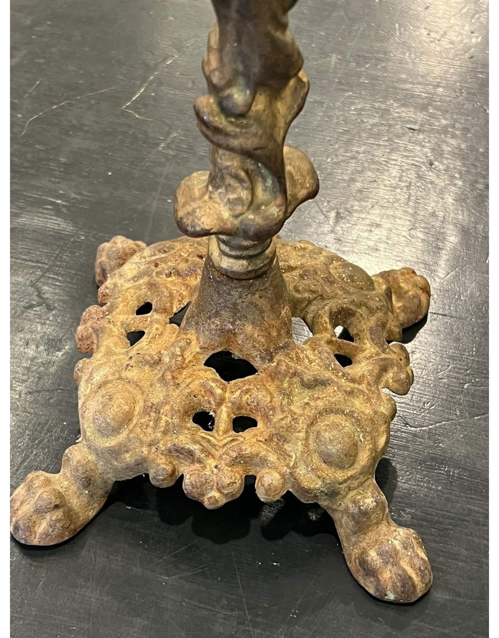 Weathervane - rooster, arrow, cast iron, heavy, rustic, on stand