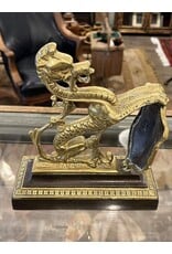 Bookends - heavy, brass dragon bookends, pair