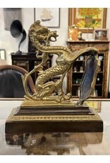 Bookends - heavy, brass dragon bookends, pair