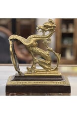 Bookends - heavy, brass dragon bookends, pair
