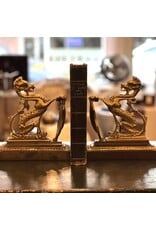 Bookends - heavy, brass dragon bookends, pair