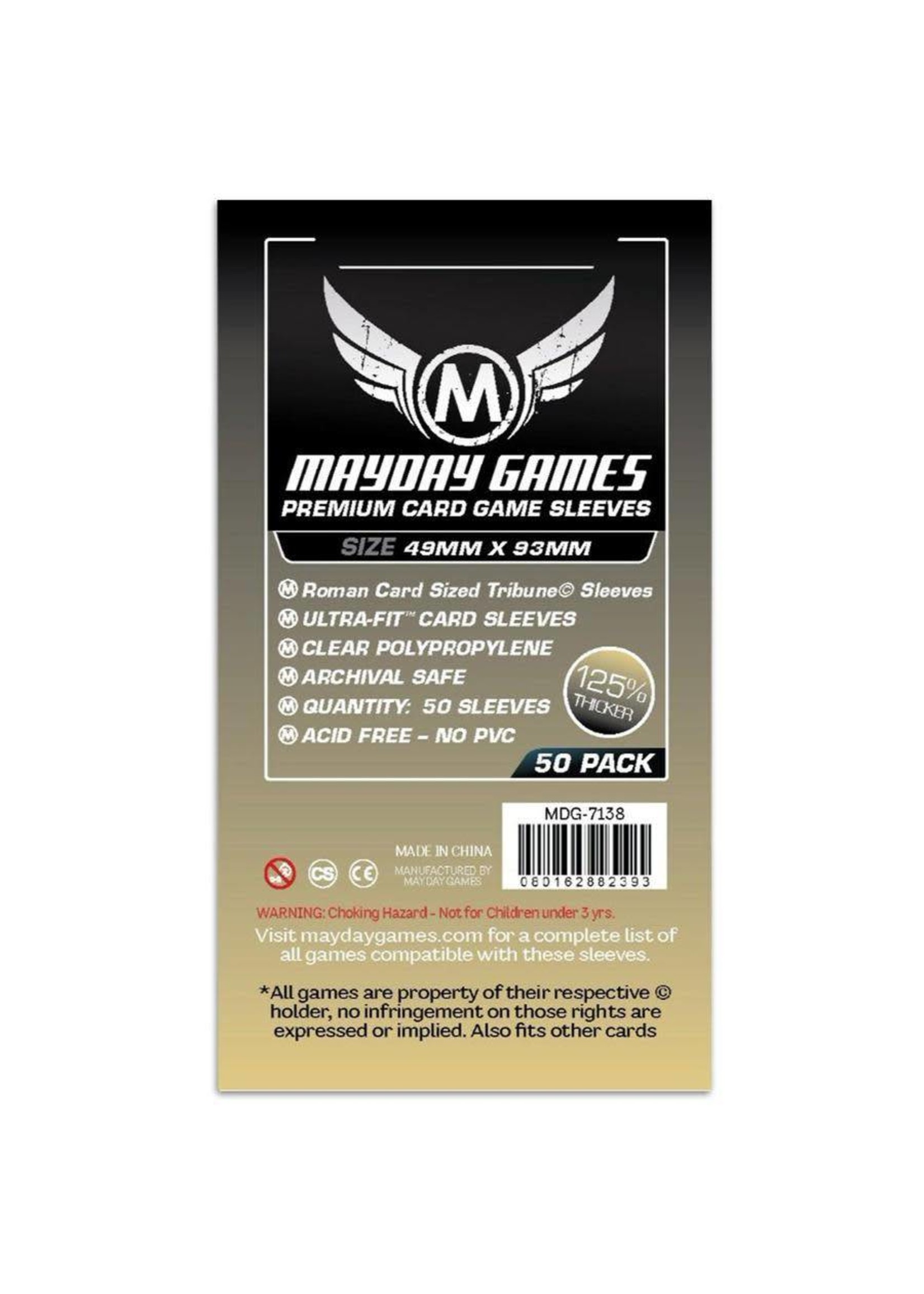 Mayday Games Mayday Sleeves: Premium Tribune Roman Card Size (49mm x 93mm) (50)