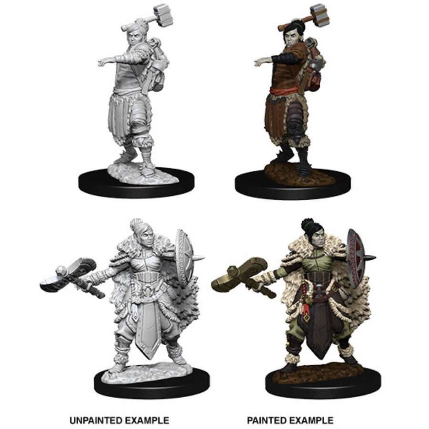 Wiz Kids Unpainted Miniatures: Half-Orc Barbarian Female - D&D - W09