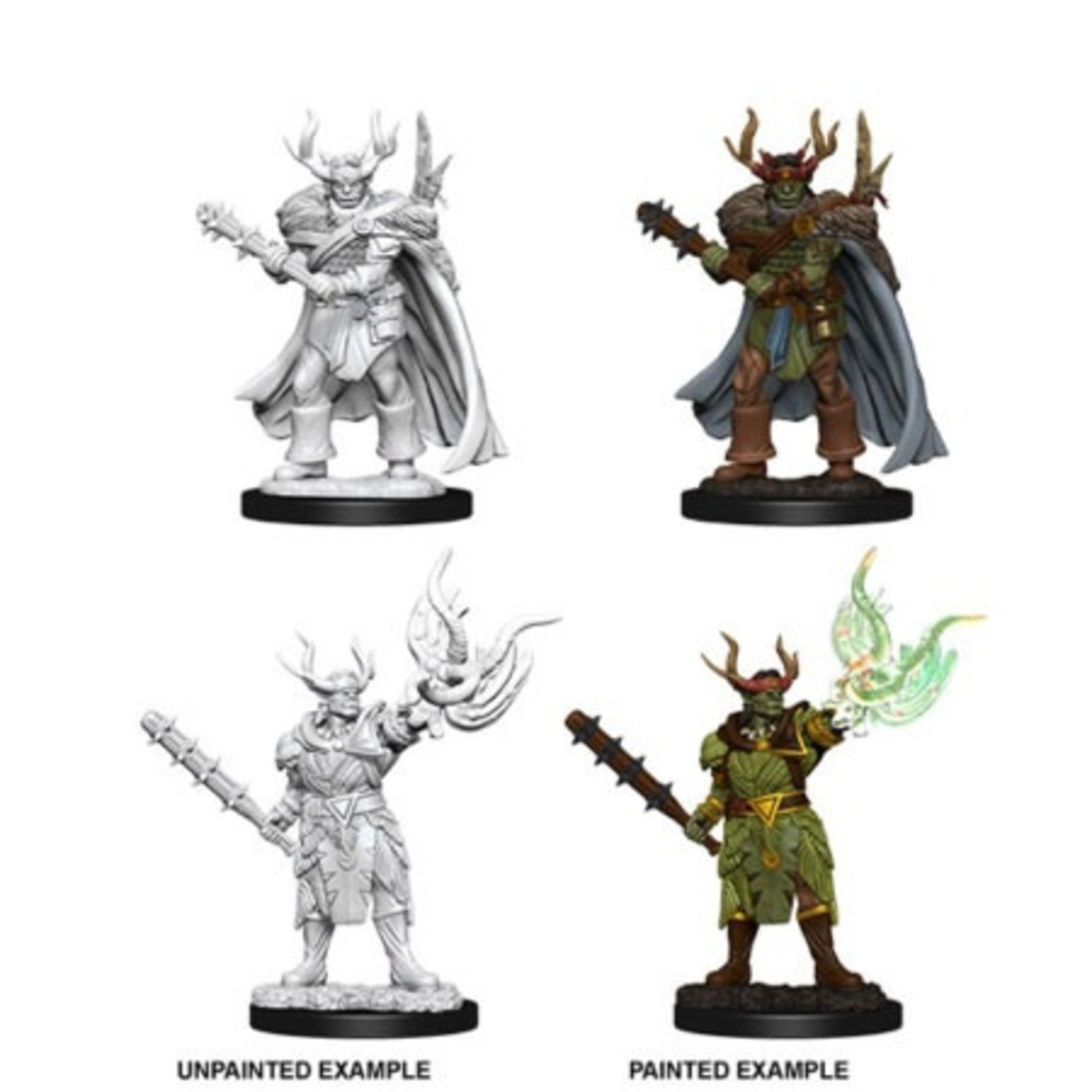 Wiz Kids Unpainted Miniatures: Half-Orc Druid Male - PF - W10