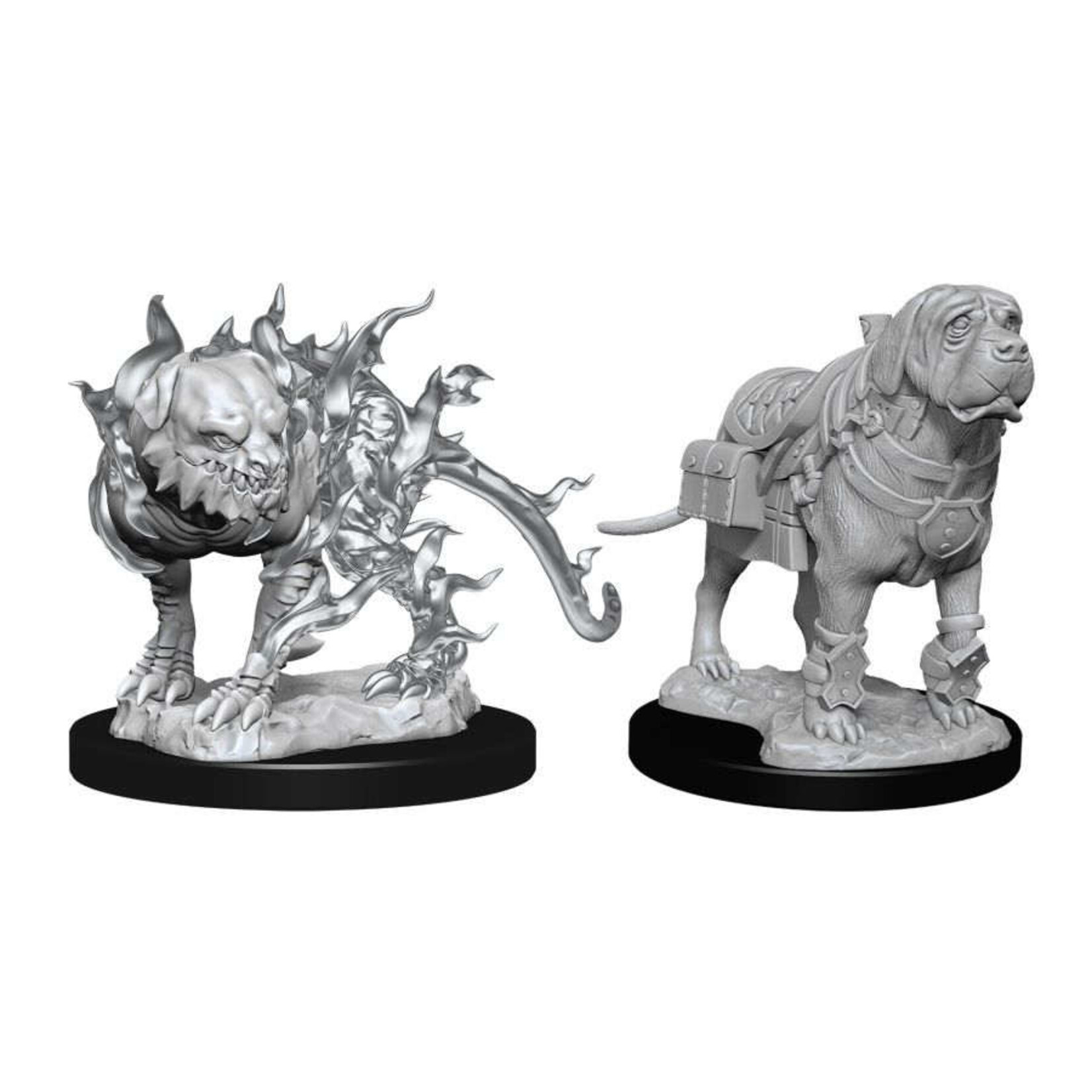 Wiz Kids Unpainted Miniatures: Mastiff and Shadow Mastiff - D&D - W11