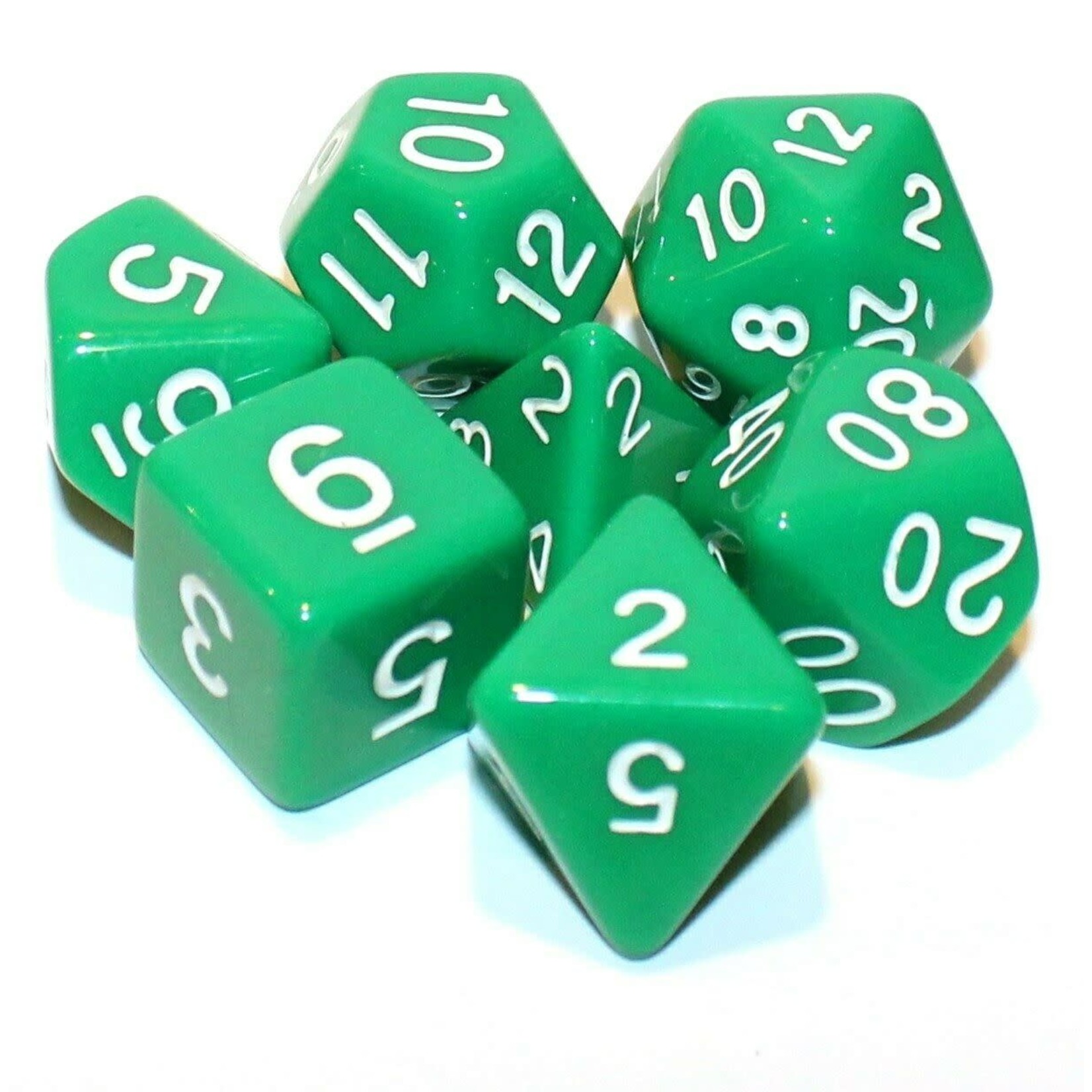 HD Dice 7 Set Polyhedral Dice - Green Opaque