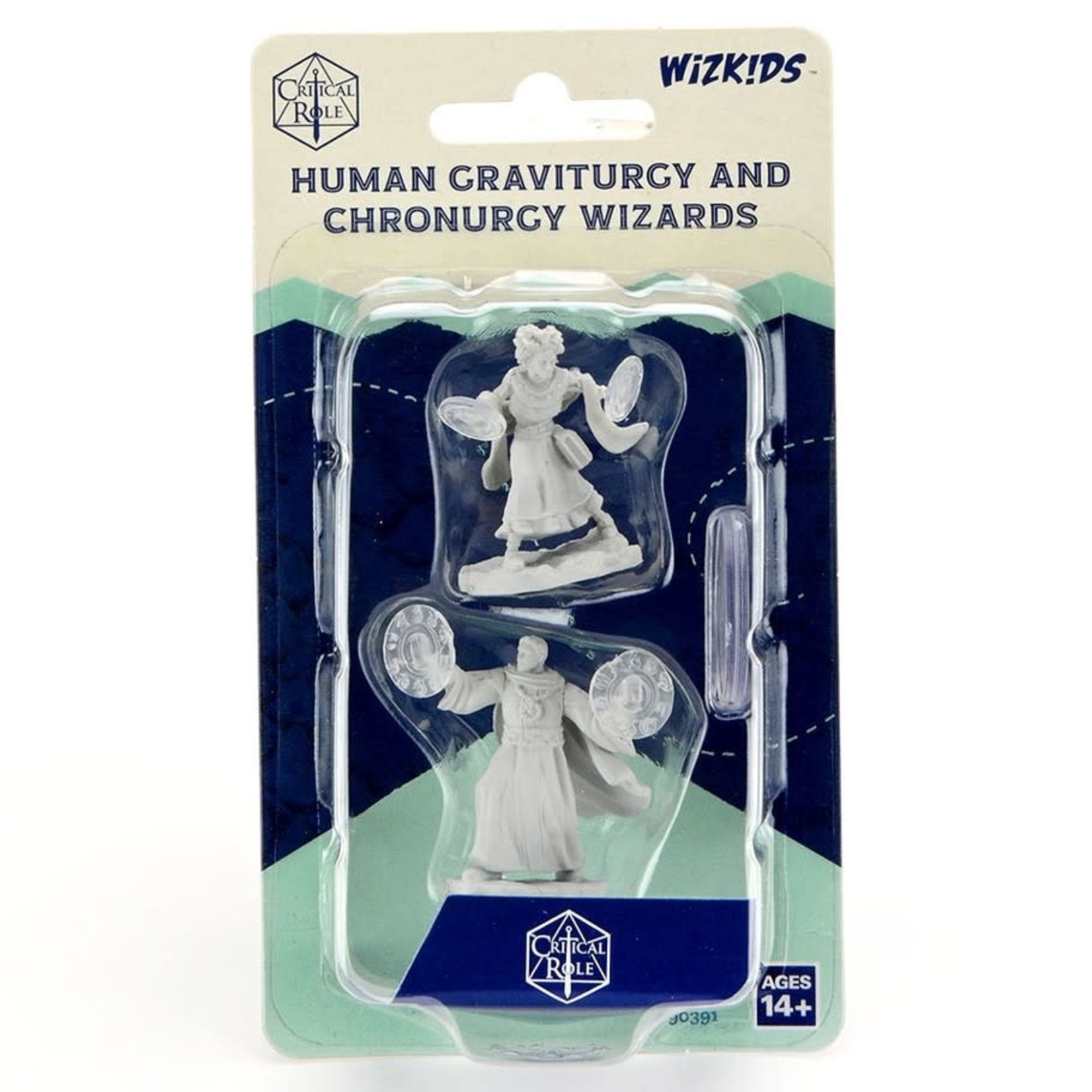 Wiz Kids Unpainted Miniatures: Human Graviturgy and Chronurgy Wizards - CR - W01