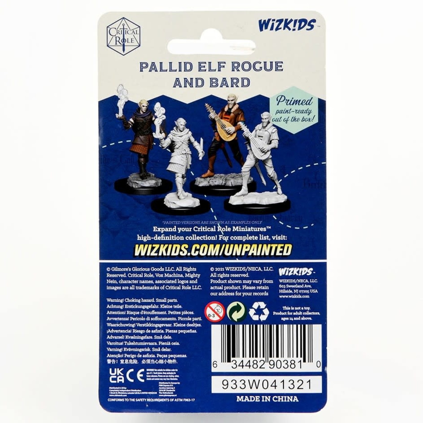 Wiz Kids Unpainted Miniatures: Pallid Elf Rogue & Bard - CR - W01