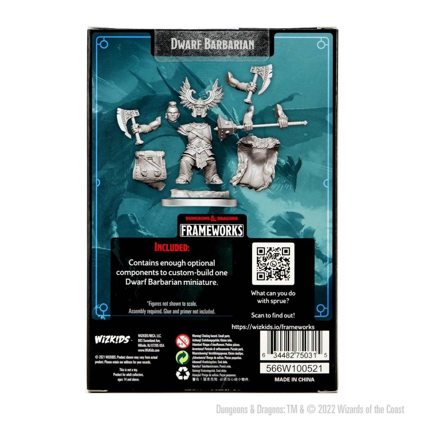 Wiz Kids Frameworks Unpainted Miniatures Kit: Dwarf Barbarian Female