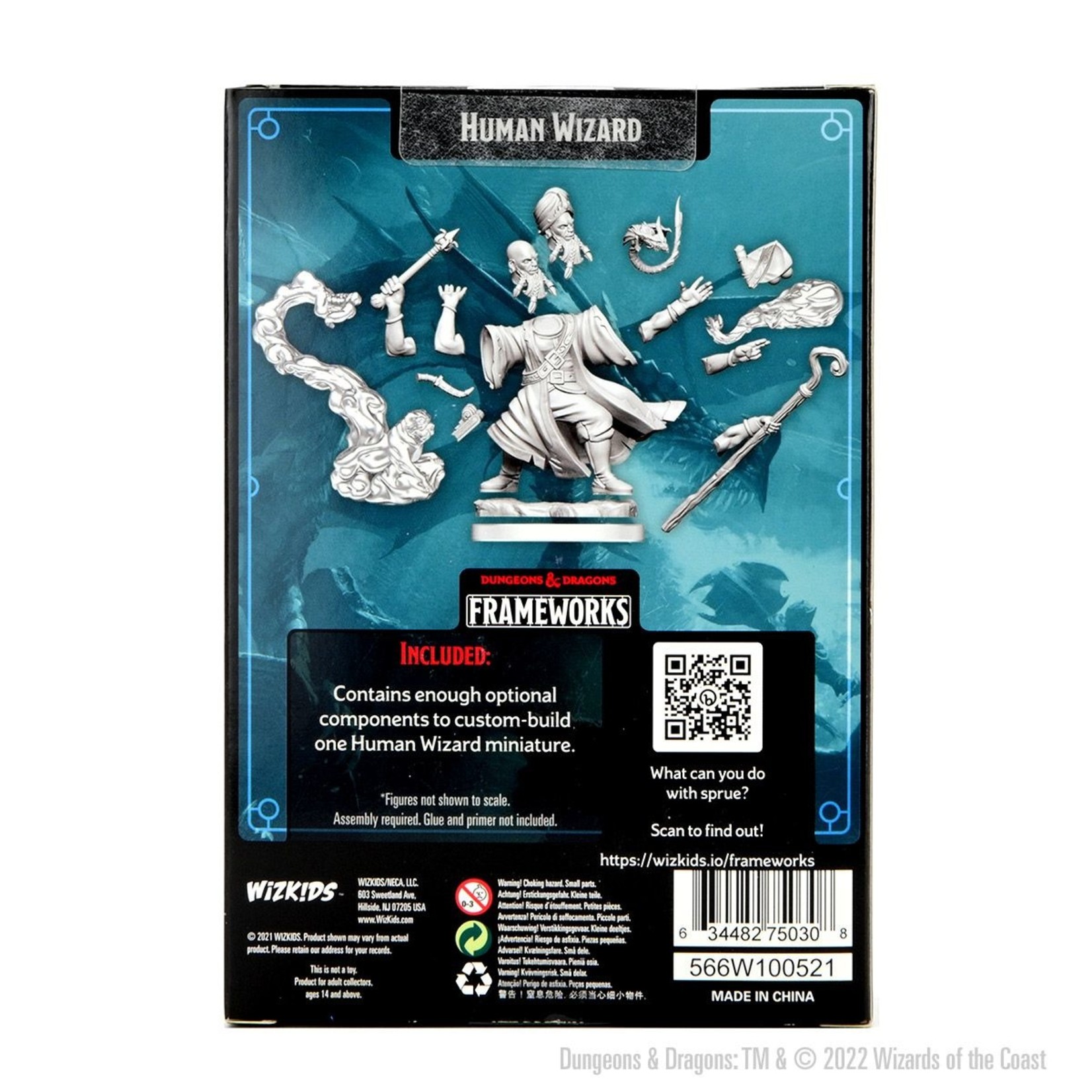 Wiz Kids Frameworks Unpainted Miniatures Kit: Human Wizard Male