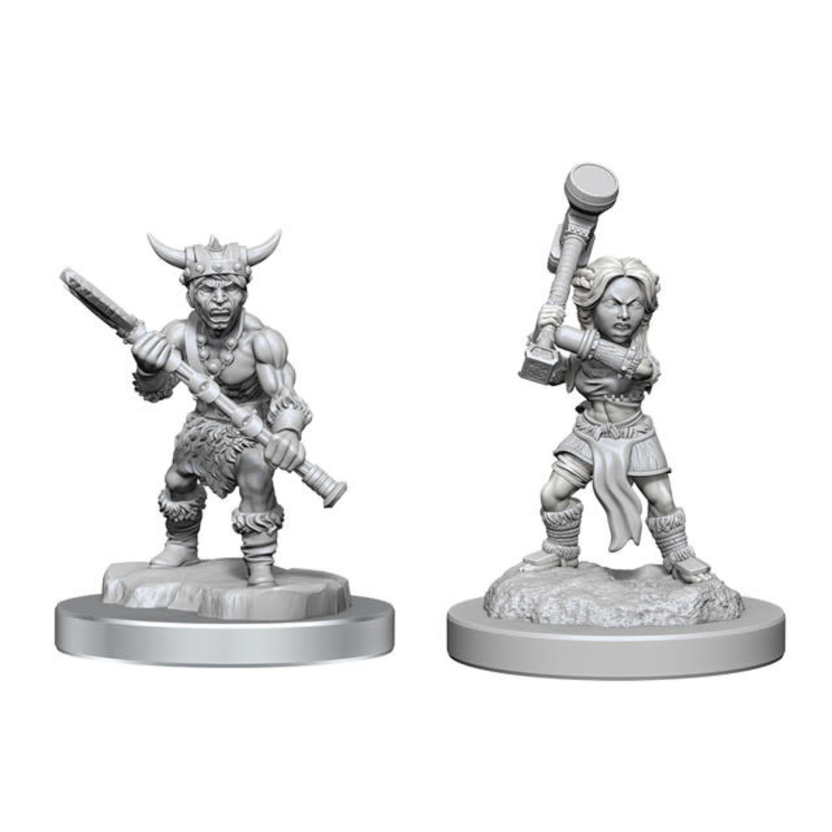 Wiz Kids Unpainted Miniatures: Halfling Barbarians - D&D- W18