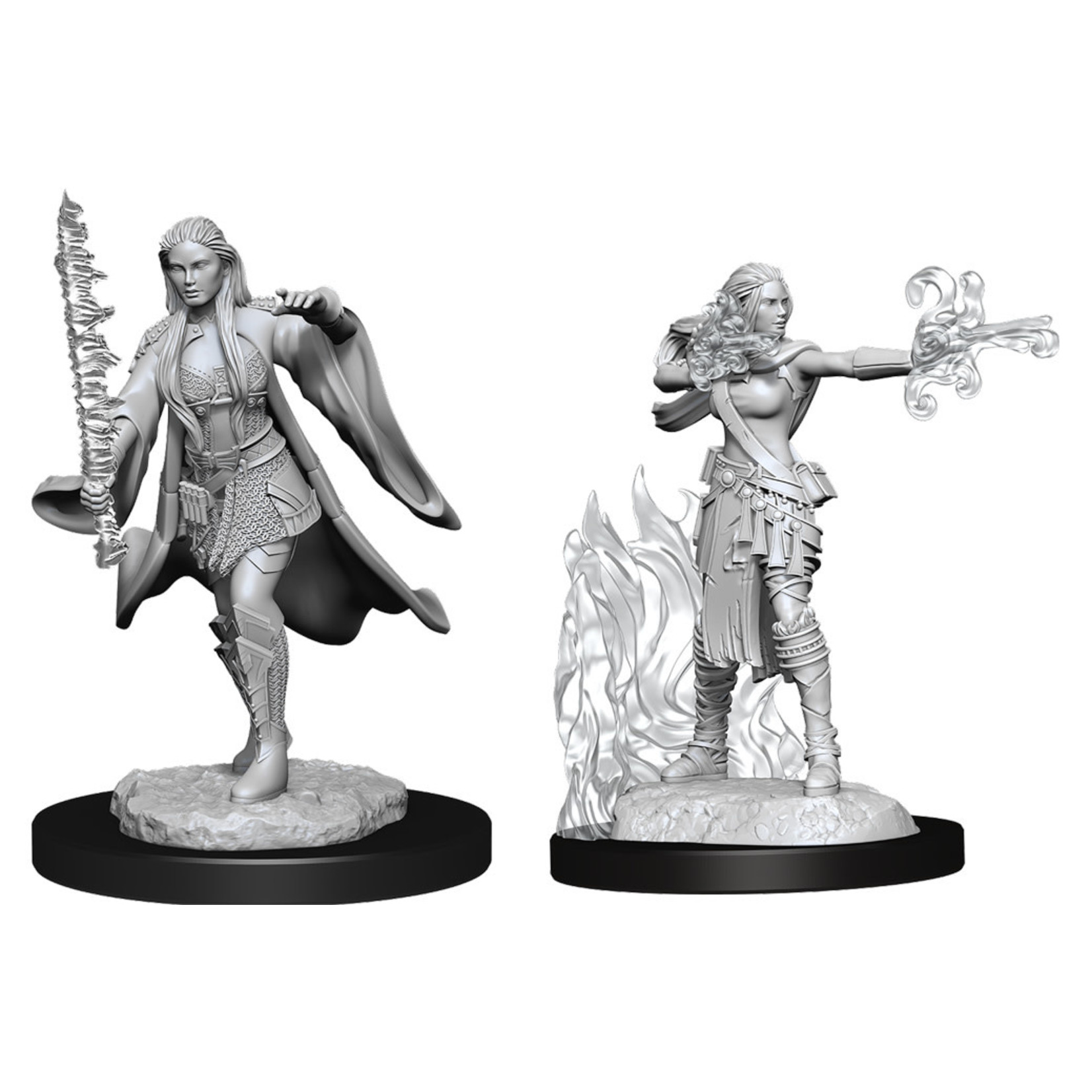 Wiz Kids Unpainted Miniatures: Multiclass Warlock/Sorcerer Female - D&D - W13