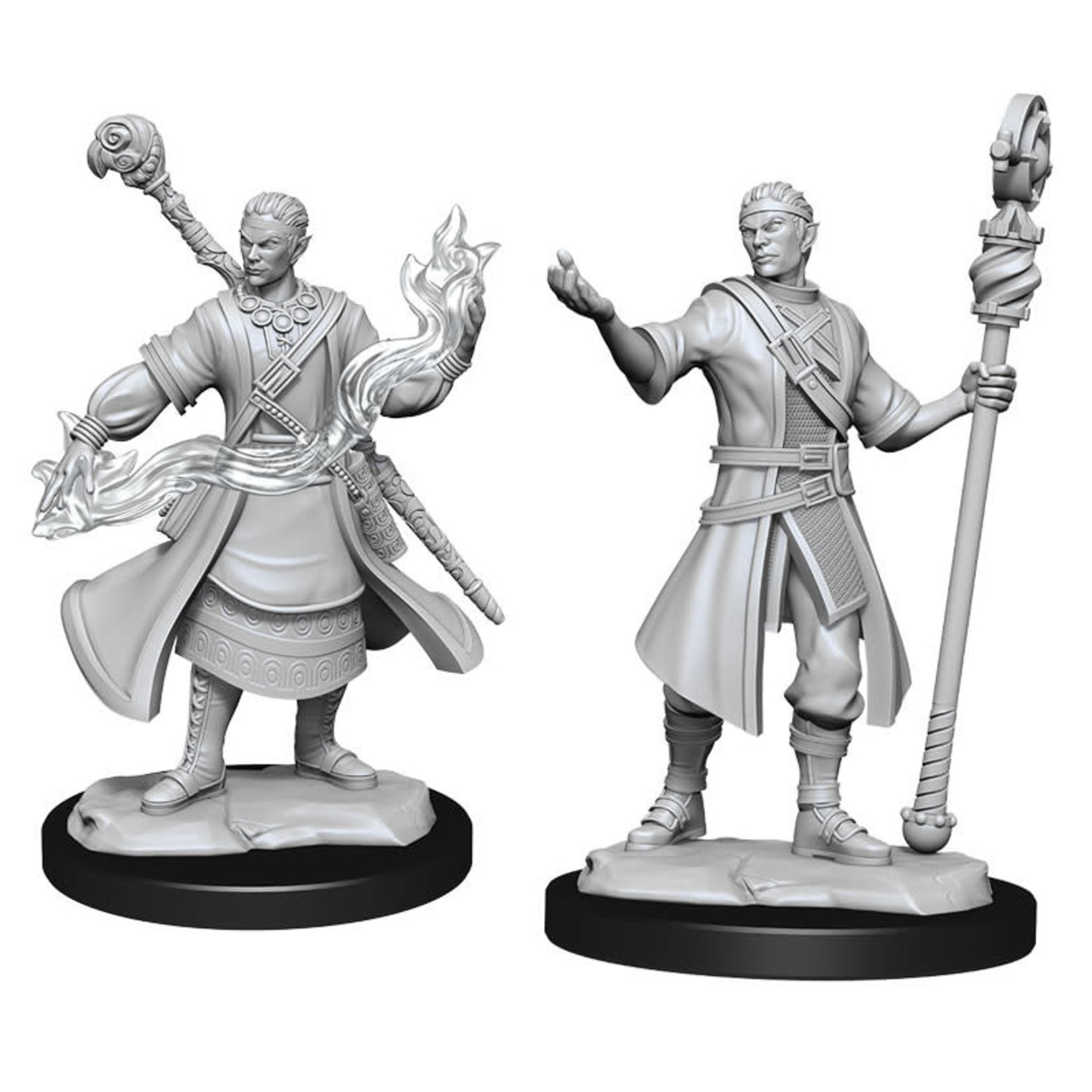 Wiz Kids Unpainted Miniatures: Half-Elf Wizards Male - D&D - W14