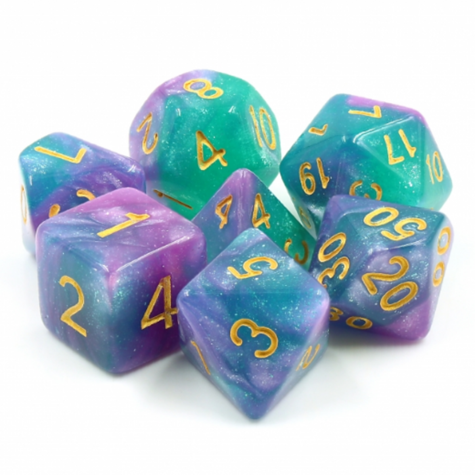 HD Dice 7 Set Polyhedral Dice - Byzantium