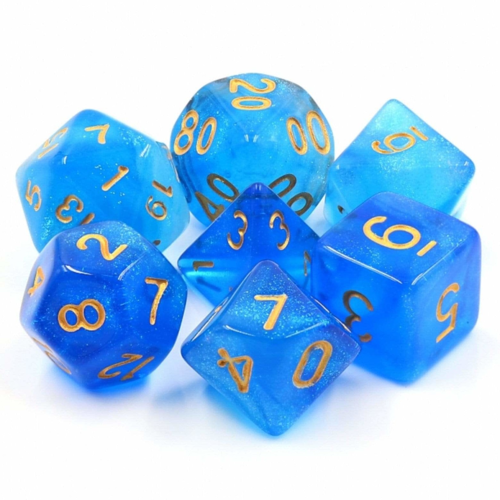 HD Dice 7 Set Polyhedral Dice - Mermaid's Crown