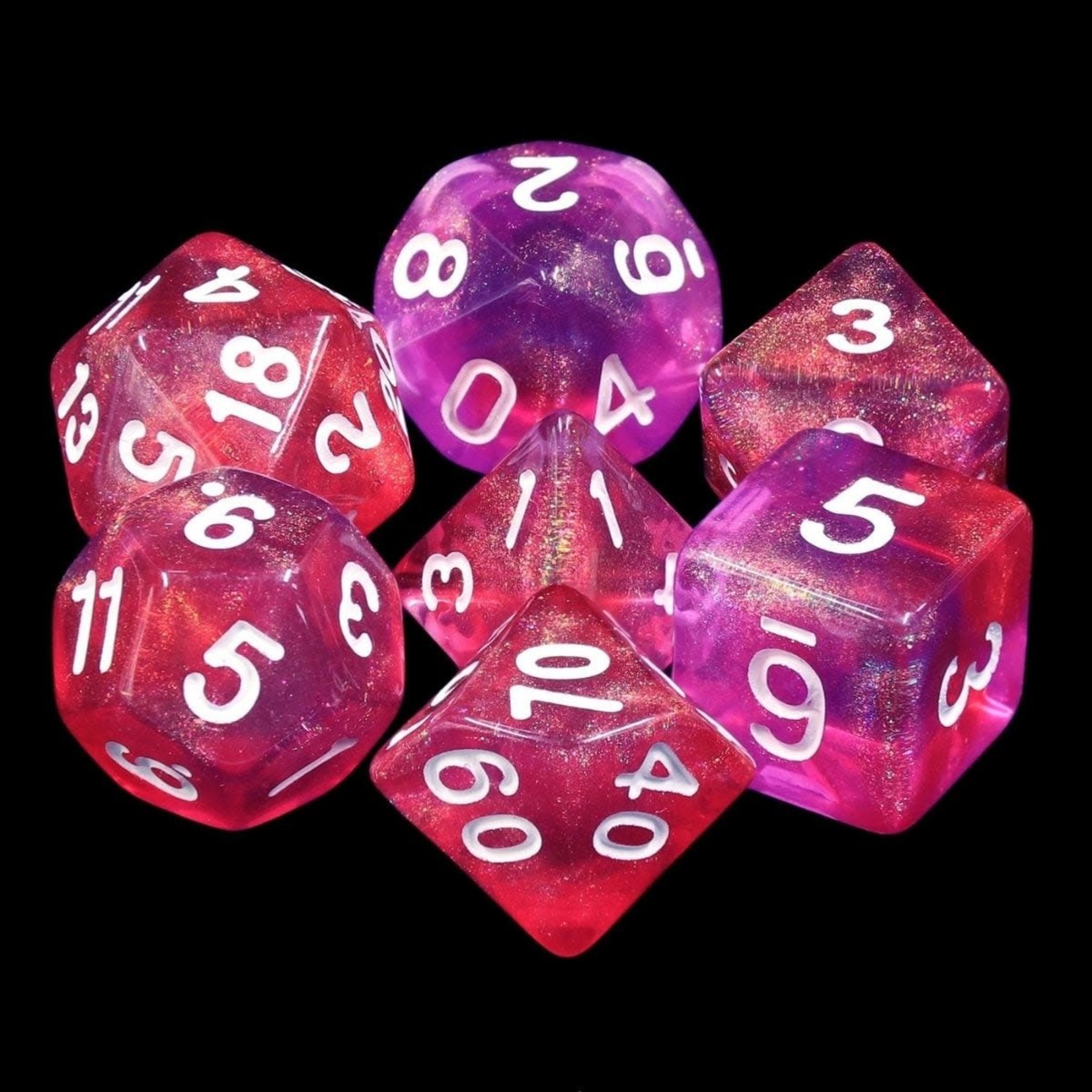 HD Dice 7 Set Polyhedral Dice - Carbon Stars