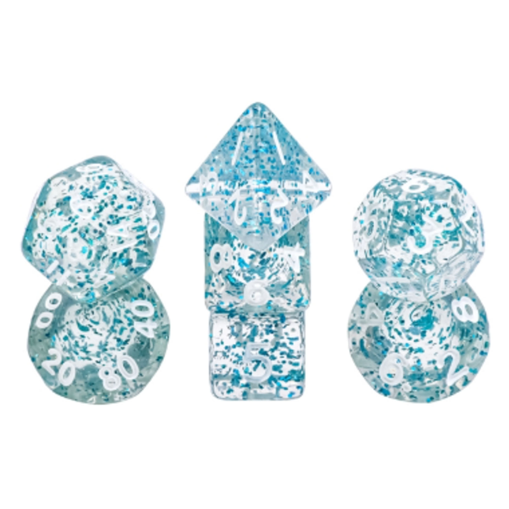 HD Dice 7 Set MINI Polyhedral Dice - Blue Glitter