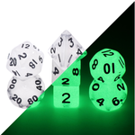 HD Dice 7 Set MINI Polyhedral Dice - Clear Glow in the Dark