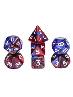 7 Set MINI Polyhedral Dice - Dark Blue/Red Blend