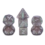 7 Set MINI Polyhedral Dice - Gray Translucent Glitter