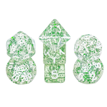 HD Dice 7 Set MINI Polyhedral Dice - Green Glitter