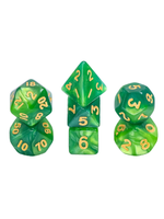7 Set MINI Polyhedral Dice - Green Pearl