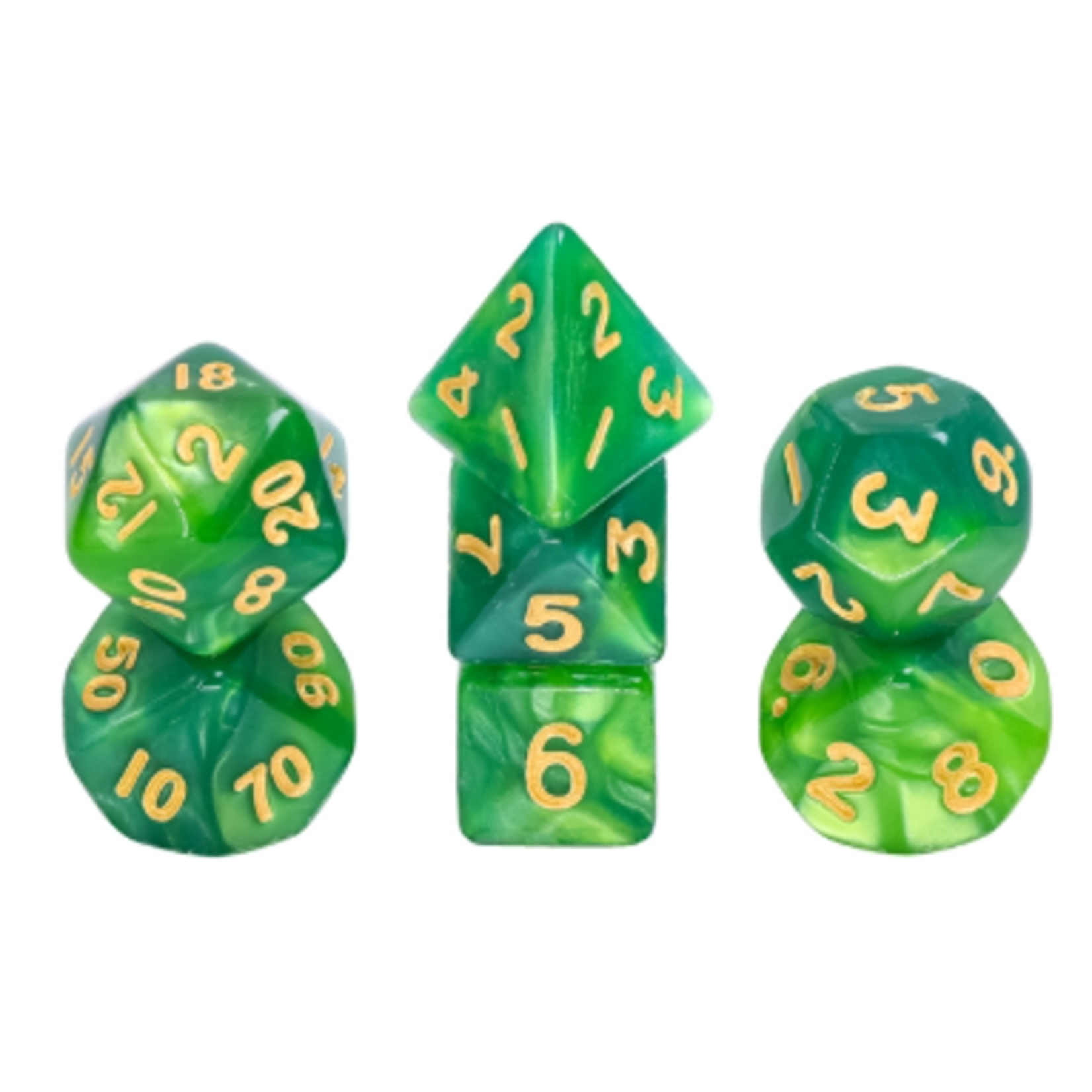 HD Dice 7 Set MINI Polyhedral Dice - Green Pearl