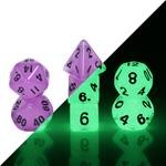 7 Set MINI Polyhedral Dice - Purple Glow in the Dark