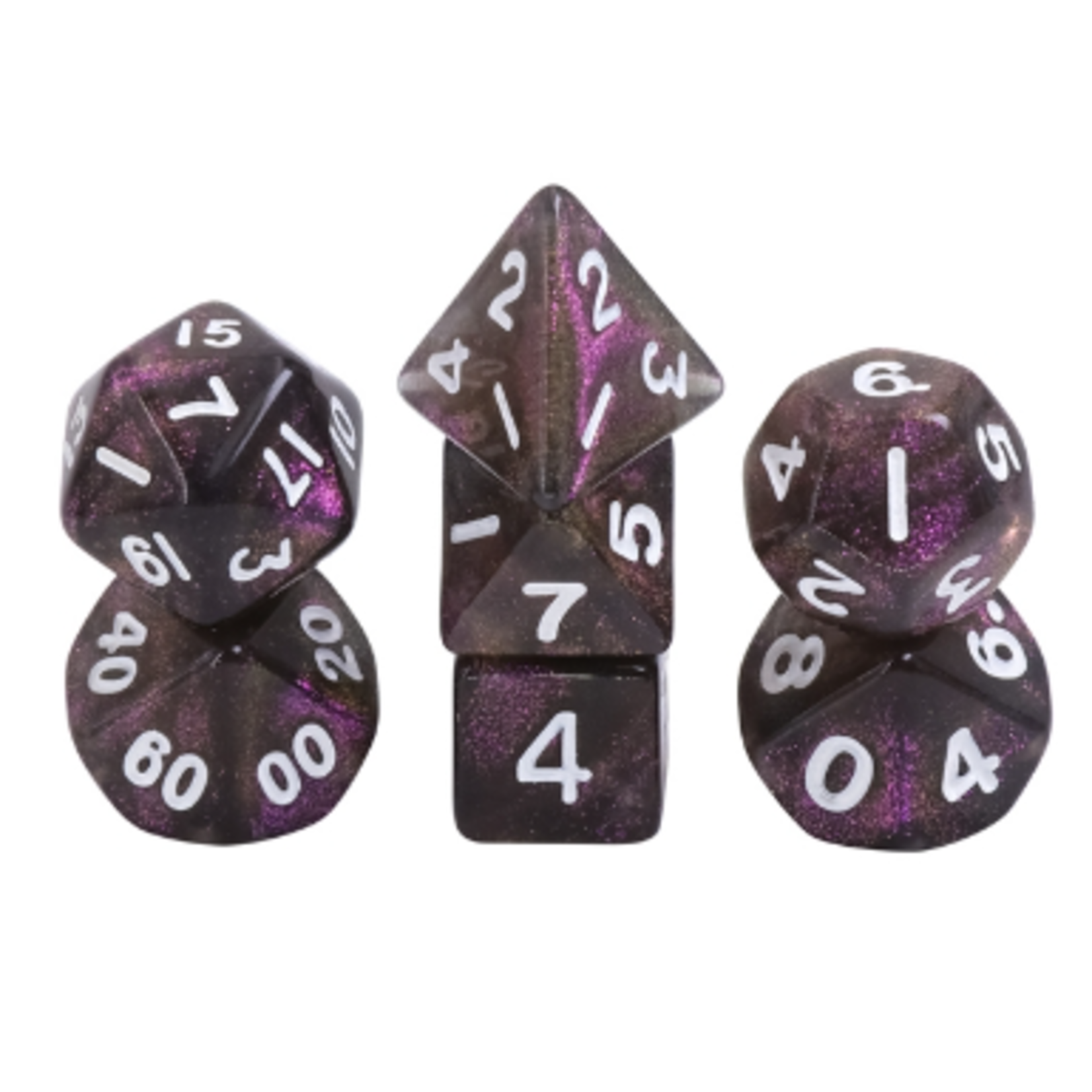 HD Dice 7 Set MINI Polyhedral Dice - Purple Iridescent