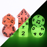 7 Set MINI Polyhedral Dice - Red Glow in the Dark