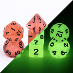 HD Dice 7 Set MINI Polyhedral Dice - Red Glow in the Dark