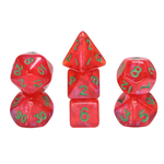 7 Set MINI Polyhedral Dice - Red Translucent Glitter