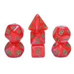 HD Dice 7 Set MINI Polyhedral Dice - Red Translucent Glitter