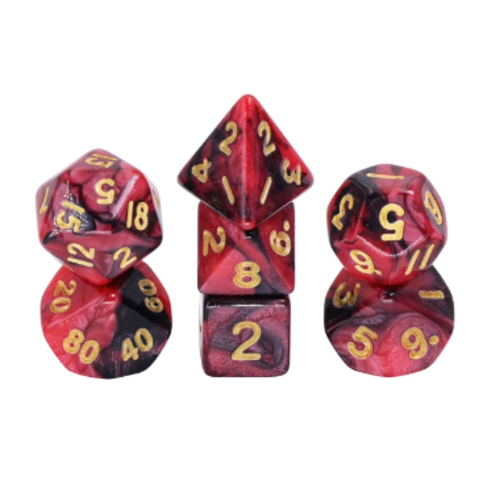 HD Dice 7 Set MINI Polyhedral Dice - Red/Black Blend
