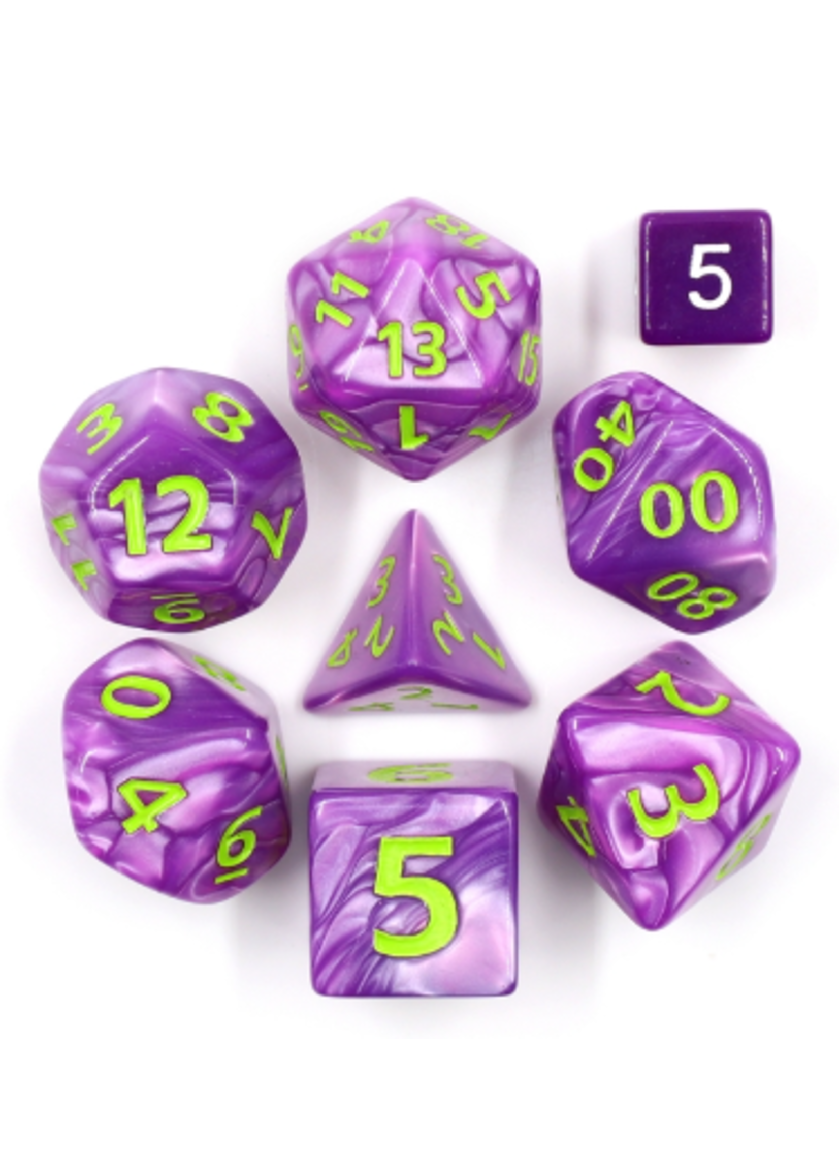 7 Set GIANT Polyhedral Dice - Purple Pearl