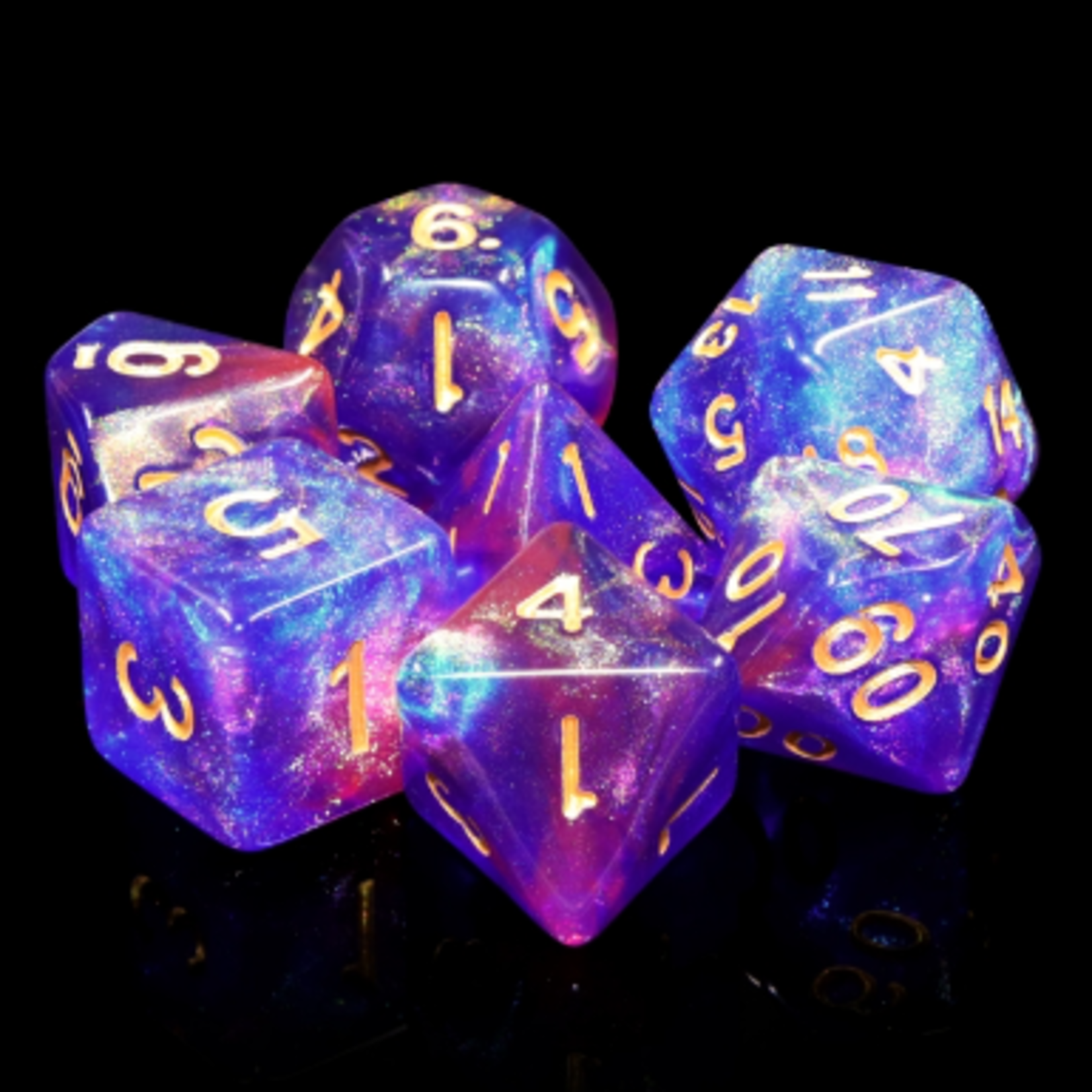 7 Set Polyhedral Dice - Blue Enchantress