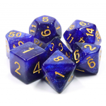 HD Dice 7 Set Polyhedral Dice - Blue Galaxy
