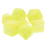 7 Set Polyhedral Dice - Bright Yellow White Font