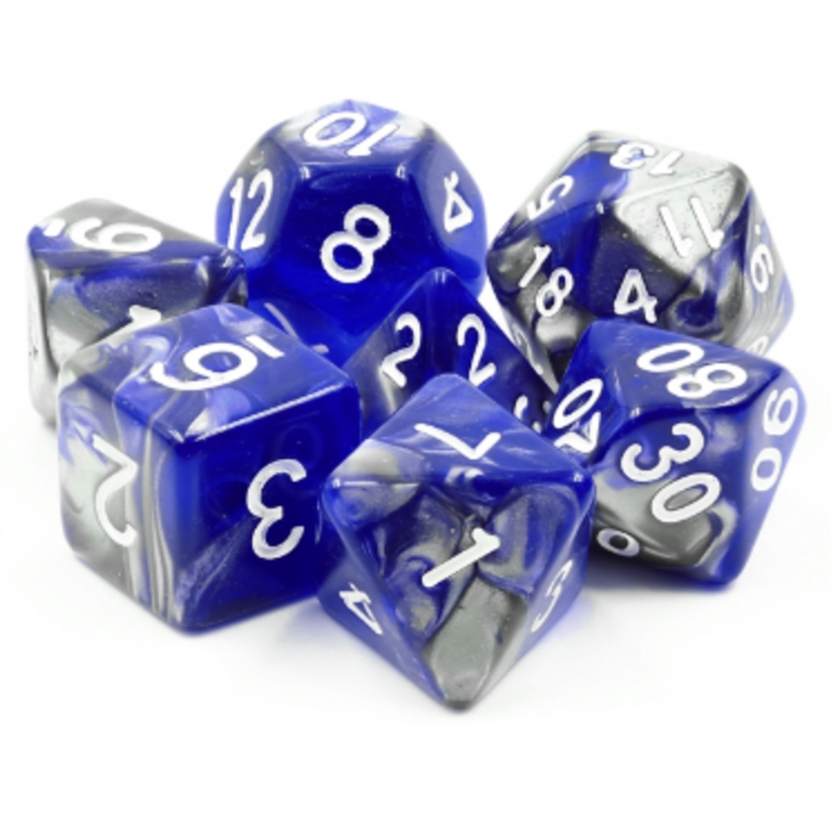 HD Dice 7 Set Polyhedral Dice - Cold Iron
